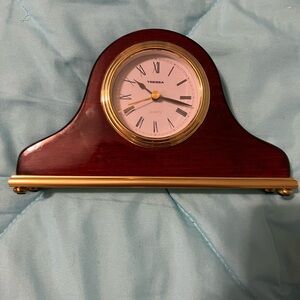 Brown and Gold Mantel Clock